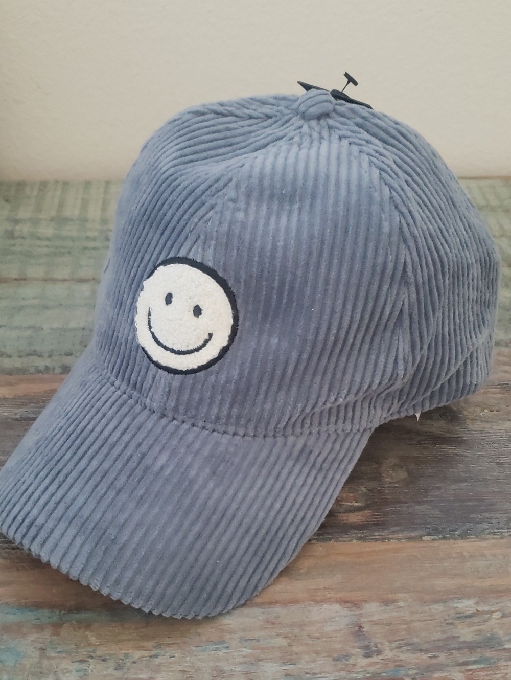 Smiley Face Corduroy Cap OSFM